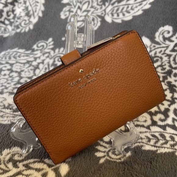 Kate Spade Leila Medium Compact Bifold Wallet Warm Gingerbread